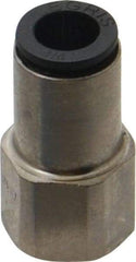 Legris - 1/4" Outside Diam, 1/8 NPT, Nickel Plated Brass Push-to-Connect Tube Female Connector - 290 Max psi - Industrial Tool & Supply