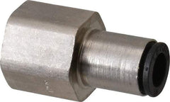 Legris - 1/4" Outside Diam, 1/4 NPT, Nickel Plated Brass Push-to-Connect Tube Female Connector - 290 Max psi - Industrial Tool & Supply