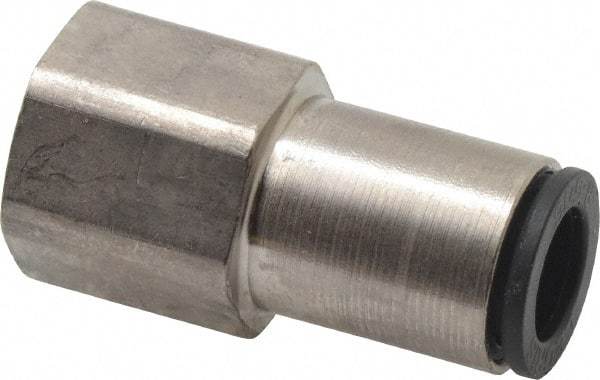 Legris - 5/16" Outside Diam, 1/4 NPT, Nickel Plated Brass Push-to-Connect Tube Female Connector - 290 Max psi - Industrial Tool & Supply
