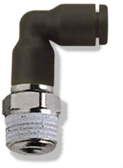 Legris - 5/32" OD, 1/4 NPT, Nylon/Nickel Plated Brass Push-to-Connect Extended Male Elbow - 290 Max psi - Industrial Tool & Supply