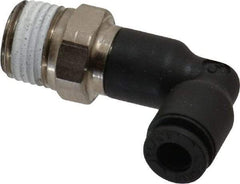 Legris - 5/32" OD, 1/8 NPT, Nylon/Nickel Plated Brass Push-to-Connect Extended Male Elbow - 290 Max psi - Industrial Tool & Supply