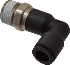 Legris - 3/8" OD, 3/8 NPT, Nylon/Nickel Plated Brass Push-to-Connect Extended Male Elbow - 290 Max psi - Industrial Tool & Supply