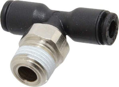 Legris - 5/32" OD, 1/8 NPT, Nylon/Nickel Plated Brass Push-to-Connect Male Branch Tee - 290 Max psi - Industrial Tool & Supply