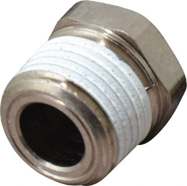 Legris - 3/8" OD, 1/2 NPT, Nylon/Nickel Plated Brass Push-to-Connect Male Branch Tee - 290 Max psi - Industrial Tool & Supply