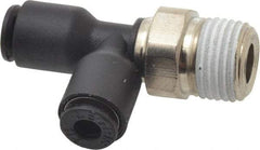 Legris - 1/8" OD, 1/8 NPT, Nylon/Nickel Plated Brass Push-to-Connect Male Run Tee - 290 Max psi - Industrial Tool & Supply
