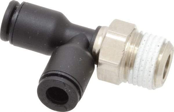 Legris - 5/32" OD, 1/8 NPT, Nylon/Nickel Plated Brass Push-to-Connect Male Run Tee - 290 Max psi - Industrial Tool & Supply