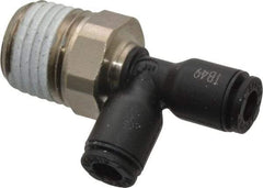 Legris - 5/32" OD, 1/4 NPT, Nylon/Nickel Plated Brass Push-to-Connect Male Run Tee - 290 Max psi - Industrial Tool & Supply