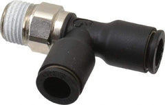 Legris - 1/4" OD, 1/8 NPT, Nylon/Nickel Plated Brass Push-to-Connect Male Run Tee - 290 Max psi - Industrial Tool & Supply