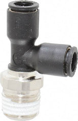 Legris - 1/4" OD, 1/4 NPT, Nylon/Nickel Plated Brass Push-to-Connect Male Run Tee - 290 Max psi - Industrial Tool & Supply