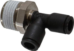 Legris - 1/4" OD, 3/8 NPT, Nylon/Nickel Plated Brass Push-to-Connect Male Run Tee - 290 Max psi - Industrial Tool & Supply