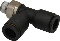 Legris - 3/8" OD, 1/8 NPT, Nylon/Nickel Plated Brass Push-to-Connect Male Run Tee - 290 Max psi - Industrial Tool & Supply