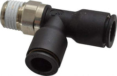Legris - 3/8" OD, 1/4 NPT, Nylon/Nickel Plated Brass Push-to-Connect Male Run Tee - 290 Max psi - Industrial Tool & Supply