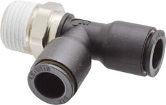 Legris - 3/8" OD, 3/8 NPT, Nylon/Nickel Plated Brass Push-to-Connect Male Run Tee - 290 Max psi - Industrial Tool & Supply