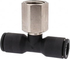 Legris - 5/16" OD, 1/4 NPT, Nylon/Nickel Plated Brass Push-to-Connect Female Branch Tee - 290 Max psi - Industrial Tool & Supply