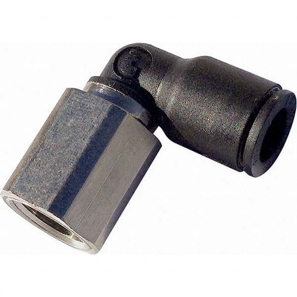 Legris - Plastic Push-To-Connect Tube Fittings Type: Female Elbow Tube Outside Diameter (Inch): 3/8 - Industrial Tool & Supply