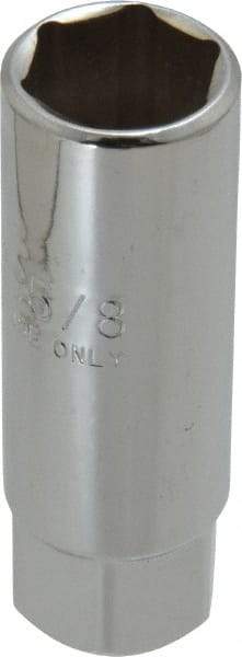 Proto - 5/8", 3/8" Drive, Spark Plug Hand Socket - 6 Points, 2-1/2" OAL, Chrome Finish - Industrial Tool & Supply
