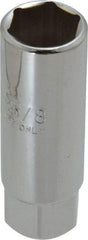 Proto - 5/8", 3/8" Drive, Spark Plug Hand Socket - 6 Points, 2-1/2" OAL, Chrome Finish - Industrial Tool & Supply