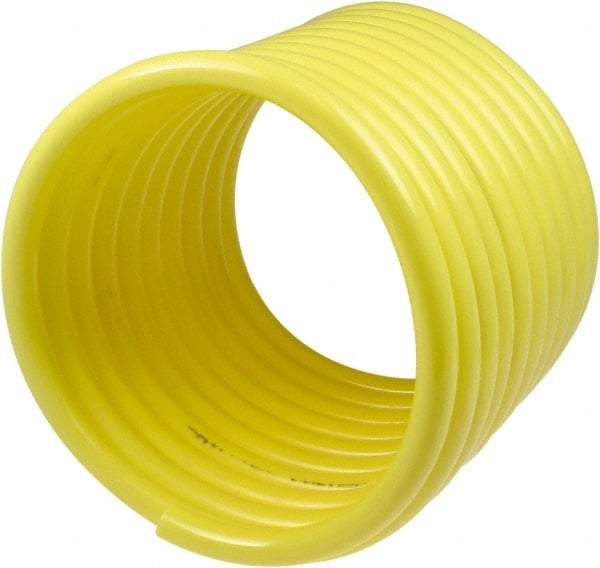 Coilhose Pneumatics - 5/16" ID, 100' Long, Yellow Nylon Coiled & Self Storing Hose - 175 Max psi, No Fittings - Industrial Tool & Supply