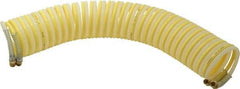 Coilhose Pneumatics - 1/4" ID, 1/4 Thread, 25' Long, Yellow & Natural Nylon Coiled & Self Storing Hose - 185 Max psi, Male Swivel x Male Swivel - Industrial Tool & Supply