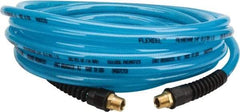 Coilhose Pneumatics - 3/8" ID, 3/8 Thread, 25' Long, Transparent Blue Polyurethane Coiled & Self Storing Hose - 200 Max psi, Male Rigid x Male Rigid - Industrial Tool & Supply