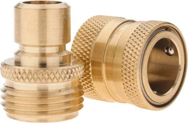 Coilhose Pneumatics - Garden Hose Coupler & Connector Set - Brass - Industrial Tool & Supply