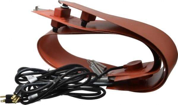 Value Collection - 4" Wide, 55 Gallon Wrap-Around Drum Heater with Thermostat - 120 Volt, 70°F to 140°F Thermostat Rating - Industrial Tool & Supply