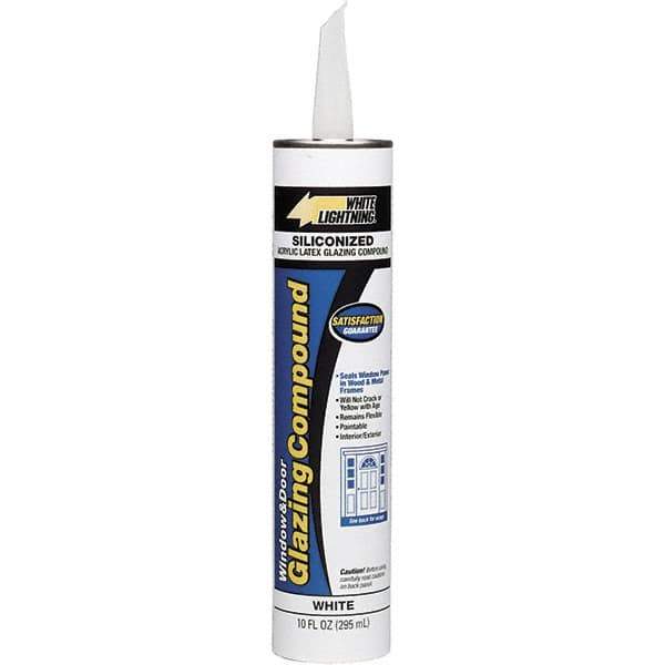 White Lightning - 10 oz Wood Repair - White, 24.2 Sq Ft Coverage, Siliconized Latex - Industrial Tool & Supply
