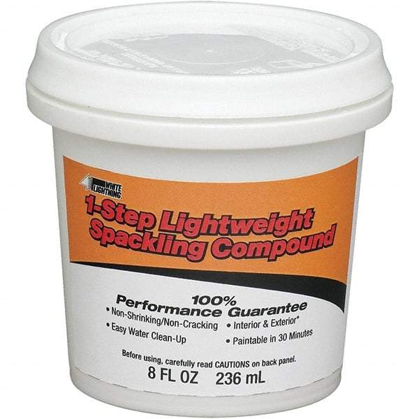 White Lightning - 8 oz Drywall/Plaster Repair - White, 20.1 Sq Ft Coverage, Vinyl Latex - Industrial Tool & Supply