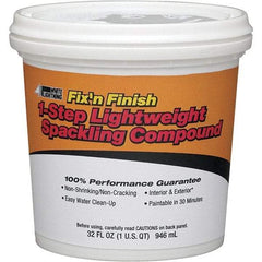 White Lightning - 32 oz Drywall/Plaster Repair - White, 20.1 Sq Ft Coverage, Vinyl Latex - Industrial Tool & Supply