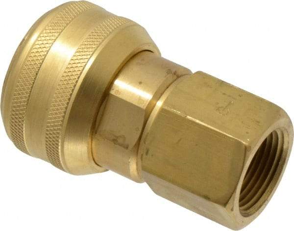 Coilhose Pneumatics - 3/4 Female NPT Industrial Pneumatic Hose Coupler - Brass, 3/4" Body Diam - Industrial Tool & Supply