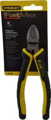 Stanley - 6-3/8" OAL, Diagonal Cutter - 13/16" Jaw Length x 3/4" Jaw Width, Oval Head, Double Injection Molded Handle - Industrial Tool & Supply