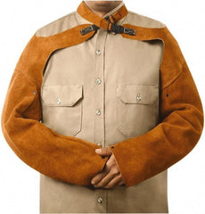 Steiner - Size Standard, Brown Leather Sleeve - 23" Long Sleeve, Elastic Opening at Both Ends - Industrial Tool & Supply