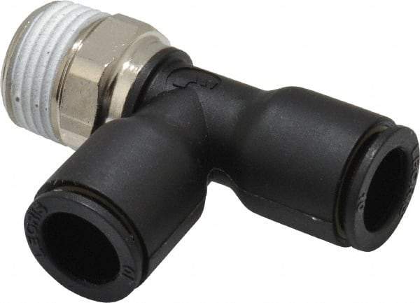 Legris - 10mm OD, 3/8 BSPT, Nylon/Nickel Plated Brass Push-to-Connect Male Run Tee - 290 Max psi - Industrial Tool & Supply