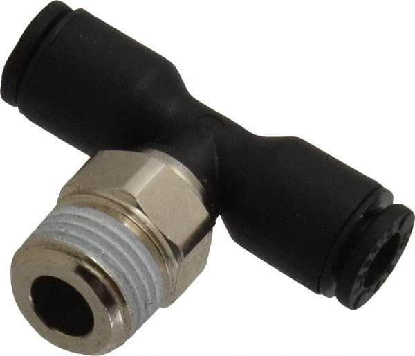 Legris - 5/32" OD, 1/8 BSPT, Nylon/Nickel Plated Brass Push-to-Connect Male Branch Tee - 290 Max psi - Industrial Tool & Supply