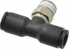 Legris - 6mm OD, 1/8 BSPT, Nylon/Nickel Plated Brass Push-to-Connect Male Branch Tee - 290 Max psi - Industrial Tool & Supply