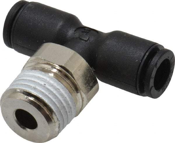 Legris - 6mm OD, 1/4 BSPT, Nylon/Nickel Plated Brass Push-to-Connect Male Branch Tee - 290 Max psi - Industrial Tool & Supply