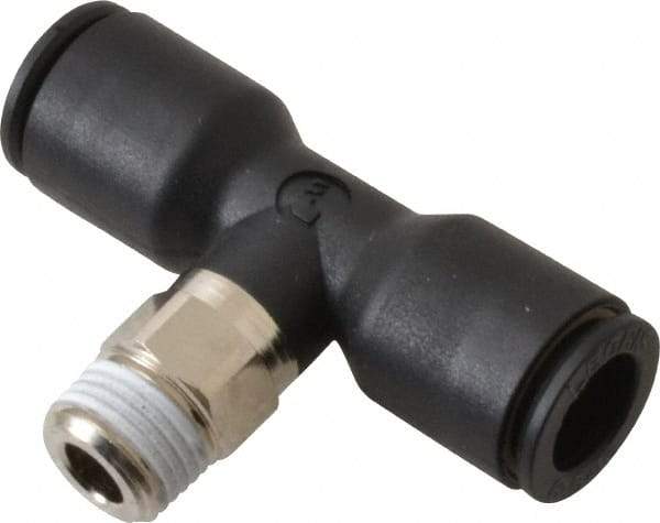 Legris - 5/16" OD, 1/8 BSPT, Nylon/Nickel Plated Brass Push-to-Connect Male Branch Tee - 290 Max psi - Industrial Tool & Supply