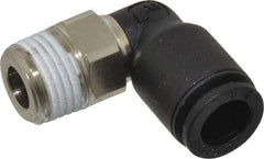 Legris - 6mm OD, 1/8 BSPT, Nylon/Nickel Plated Brass Push-to-Connect Male Elbow - 290 Max psi - Industrial Tool & Supply