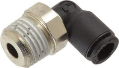 Legris - 6mm OD, 1/4 BSPT, Nylon/Nickel Plated Brass Push-to-Connect Male Elbow - 290 Max psi - Industrial Tool & Supply