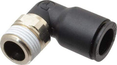 Legris - 12mm OD, 3/8 BSPT, Nylon/Nickel Plated Brass Push-to-Connect Male Elbow - 290 Max psi - Industrial Tool & Supply