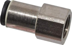 Legris - 6mm Outside Diam, 1/8 BSPP, Nickel Plated Brass Push-to-Connect Tube Female Connector - 290 Max psi - Industrial Tool & Supply
