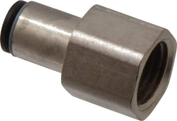 Legris - 6mm Outside Diam, 1/4 BSPP, Nickel Plated Brass Push-to-Connect Tube Female Connector - 290 Max psi - Industrial Tool & Supply