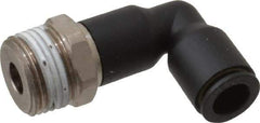 Legris - 8mm OD, 3/8 BSPP, Nylon/Nickel Plated Brass Push-to-Connect Extended Male Elbow - 290 Max psi - Industrial Tool & Supply