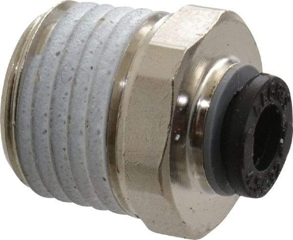 Legris - 5/32" Outside Diam, 1/4 BSPT, Nickel Plated Brass Push-to-Connect Tube Male Connector - 290 Max psi - Industrial Tool & Supply