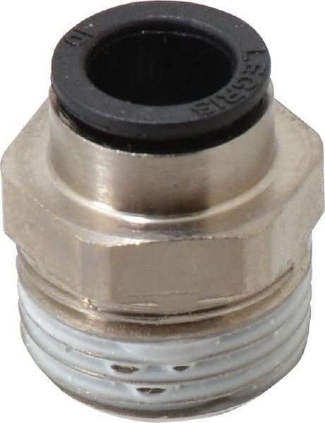 Legris - 10mm Outside Diam, 1/2 BSPT, Nickel Plated Brass Push-to-Connect Tube Male Connector - 290 Max psi - Industrial Tool & Supply