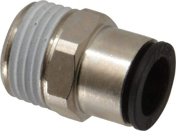 Legris - 12mm Outside Diam, 1/2 BSPT, Nickel Plated Brass Push-to-Connect Tube Male Connector - 290 Max psi - Industrial Tool & Supply