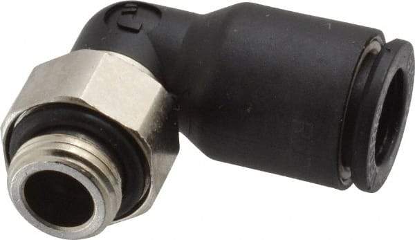 Legris - 8mm OD, 1/8 BSPP, Nylon/Nickel Plated Brass Push-to-Connect Male Elbow - 290 Max psi - Industrial Tool & Supply