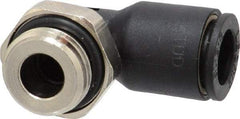 Legris - 8mm OD, 1/4 BSPP, Nylon/Nickel Plated Brass Push-to-Connect Male Elbow - 290 Max psi - Industrial Tool & Supply