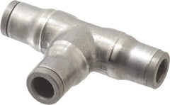 Legris - 6mm Outside Diam, Stainless Steel Push-to-Connect Union Tee - 435 Max psi, Tube to Tube Connection, FKM O-Ring - Industrial Tool & Supply
