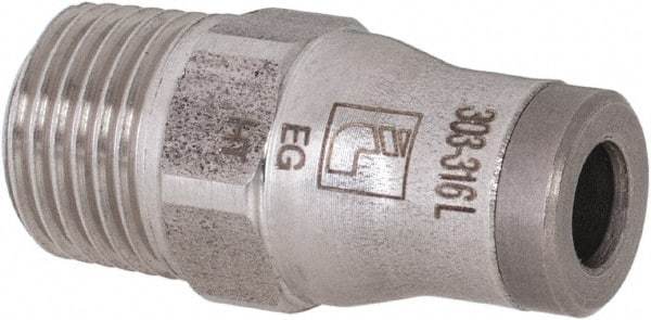 Legris - 4mm Outside Diam, 1/8 BSPT, Stainless Steel Push-to-Connect Male Connector - 435 Max psi, Tube to Male BSPT Connection, FKM O-Ring - Industrial Tool & Supply
